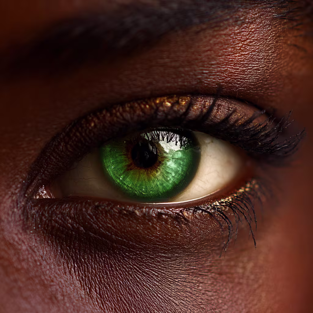 bright-green eye color