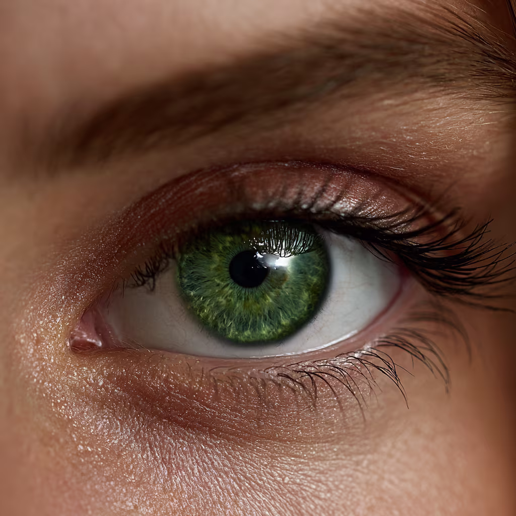 emerald-green eye color