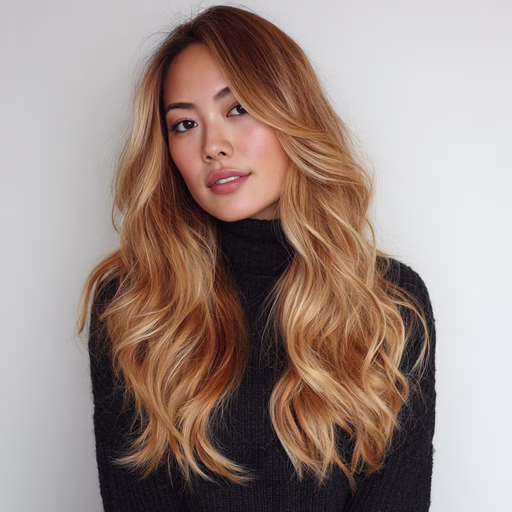 butterscotch-blonde hair color