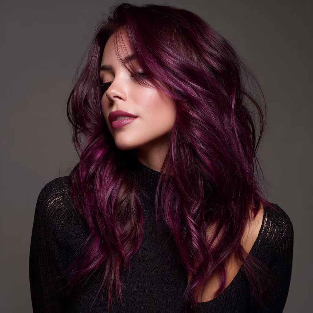 deep-plum hair color