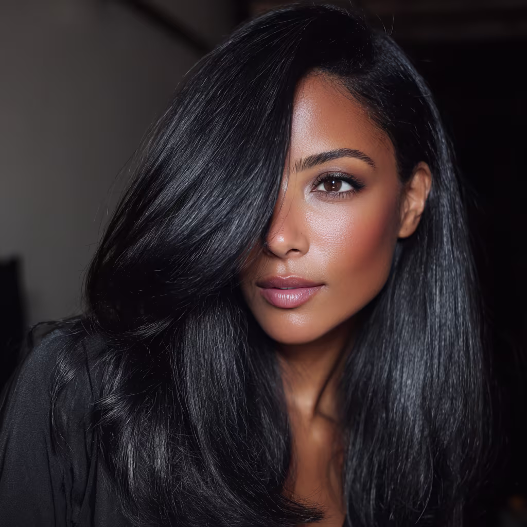 jet-black hair color