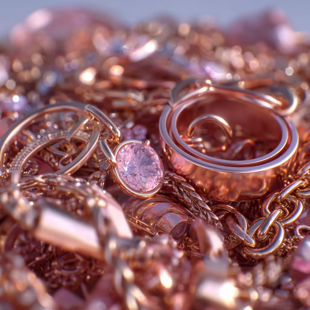 icy-rose-gold metal